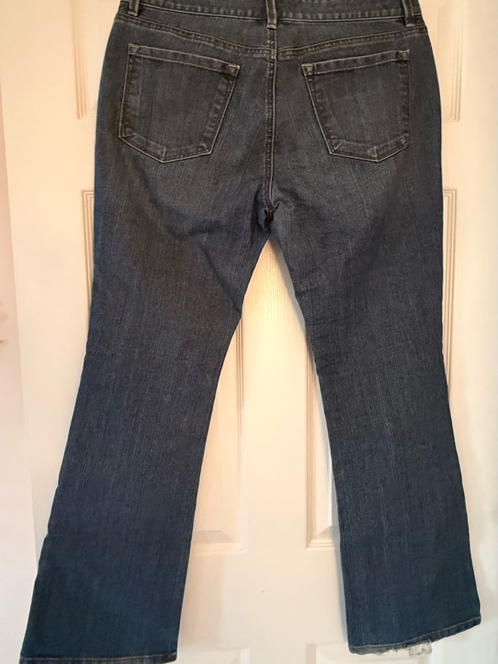 Loft Women's Boot-Cut Jeans in Dark Blue Wash